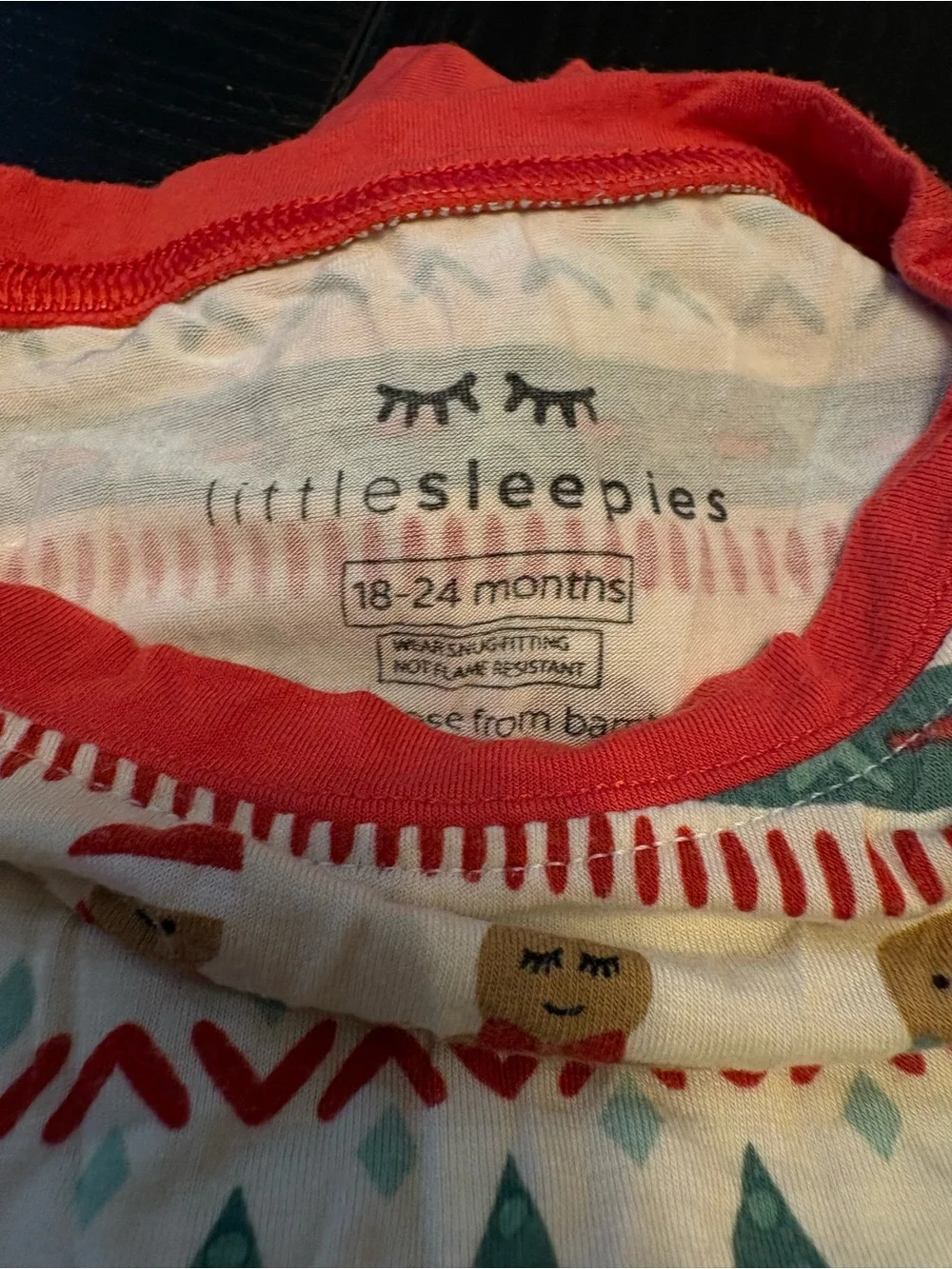 Little Sleepies Gingerbread & Tree Holiday Pajama Set - Red, Cream, Teal